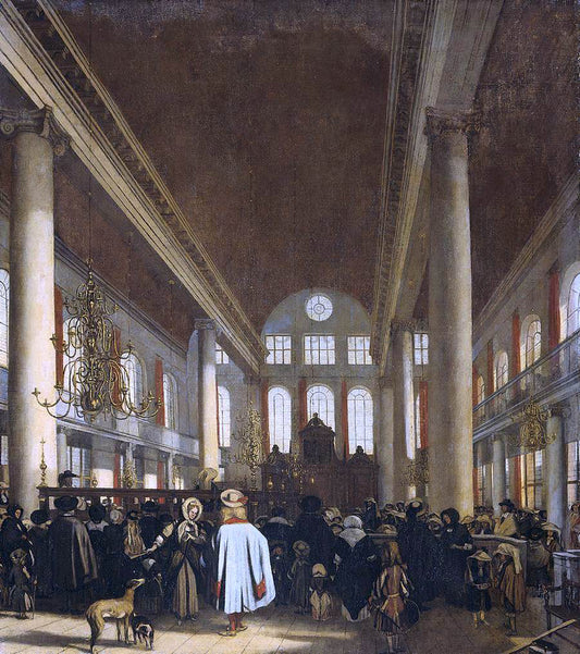  Emanuel De Witte Interior of the Portuguese Synagogue in Amsterdam - Hand Painted Oil Painting