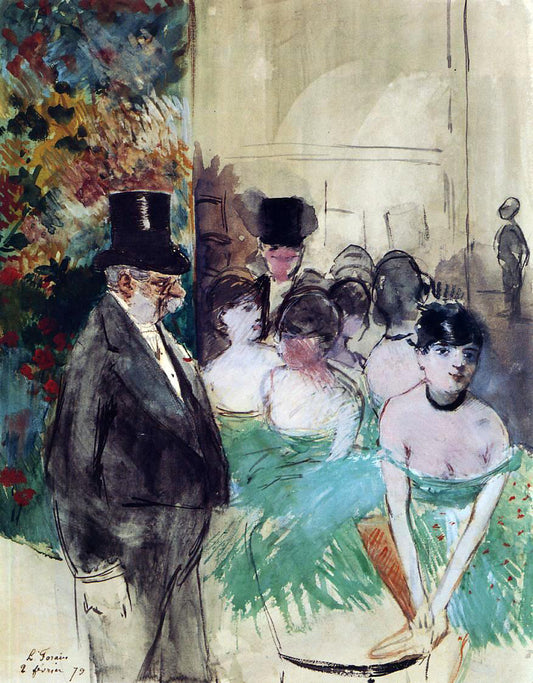  Jean-Louis Forain Intermission on Stage - Hand Painted Oil Painting