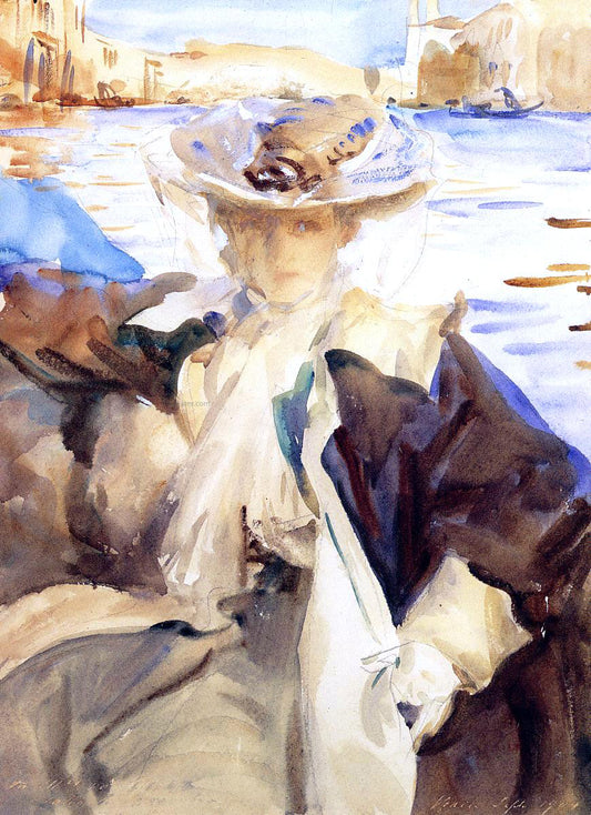  John Singer Sargent Jane de Glehn in a Gondola - Hand Painted Oil Painting