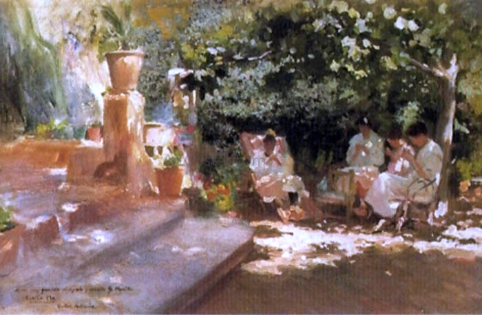  Cecilio Pla y Gallardo Jardin con Metas - Hand Painted Oil Painting