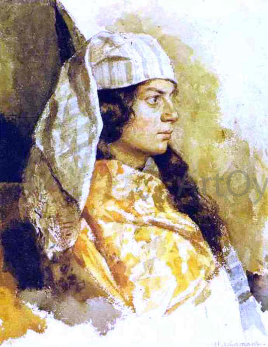  Isaac Ilich Levitan Jewish Woman in an Oriental Shawl - Hand Painted Oil Painting