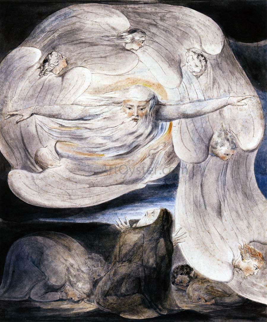  William Blake Job Confessing his Presumption to God who Answers from the Whirlwind - Hand Painted Oil Painting