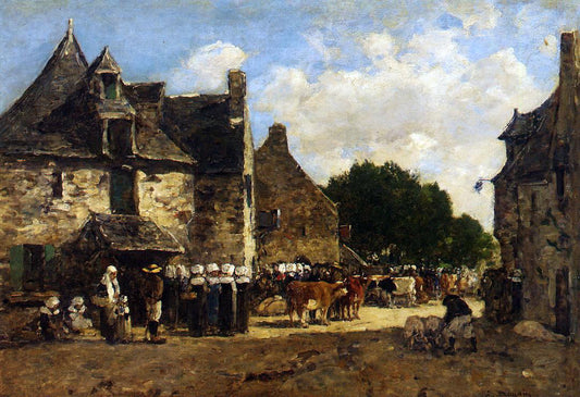 Eugene-Louis Boudin Jour de fiore, Le Faou - Hand Painted Oil Painting