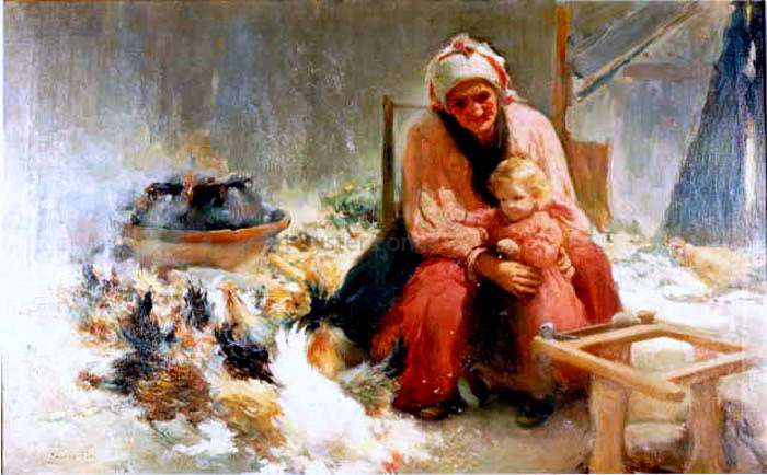  Cecilio Pla y Gallardo Jugando en el Patio - Hand Painted Oil Painting