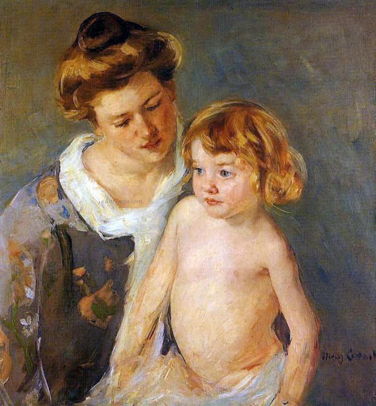  Mary Cassatt Jules Standing by His Mother - Hand Painted Oil Painting