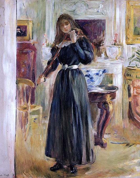  Berthe Morisot Julie Playing a Violin - Hand Painted Oil Painting