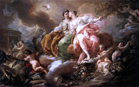  Corrado Giaquinto Justice and Peace - Hand Painted Oil Painting