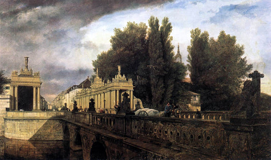  Eduard Gaertner Konigsbrucke and Konigskolonnade - Hand Painted Oil Painting