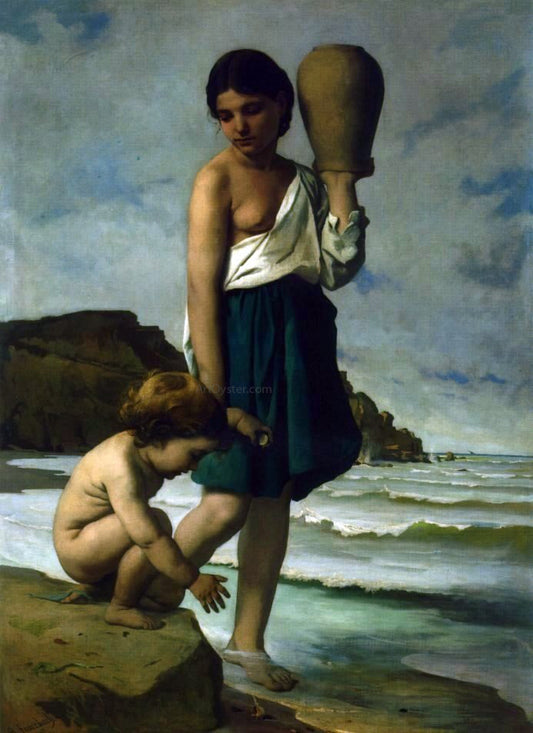  Anselm Friedrich Feuerbach Kinder am Strande - Hand Painted Oil Painting