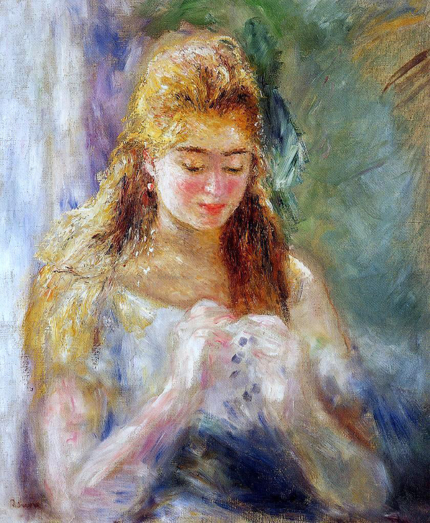  Pierre Auguste Renoir La Couseuse - Hand Painted Oil Painting