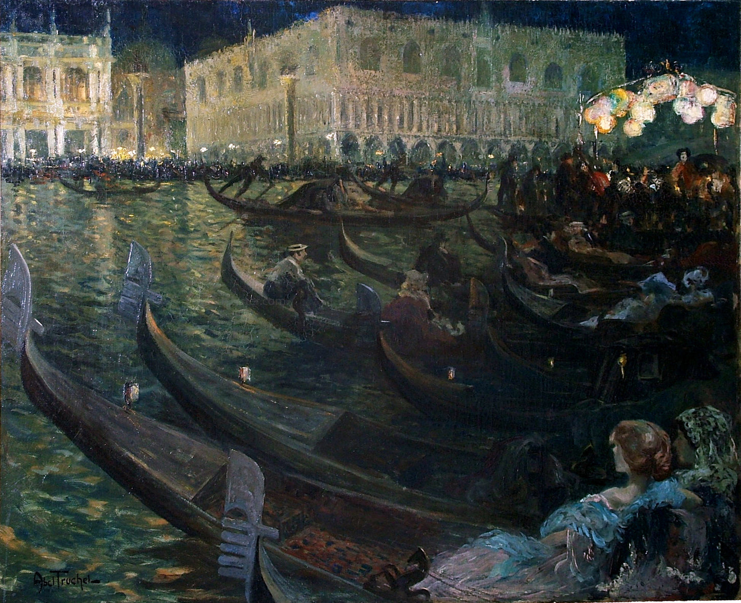  Louis Abel-Truchet La Festa Del Redentore, Venice - Hand Painted Oil Painting