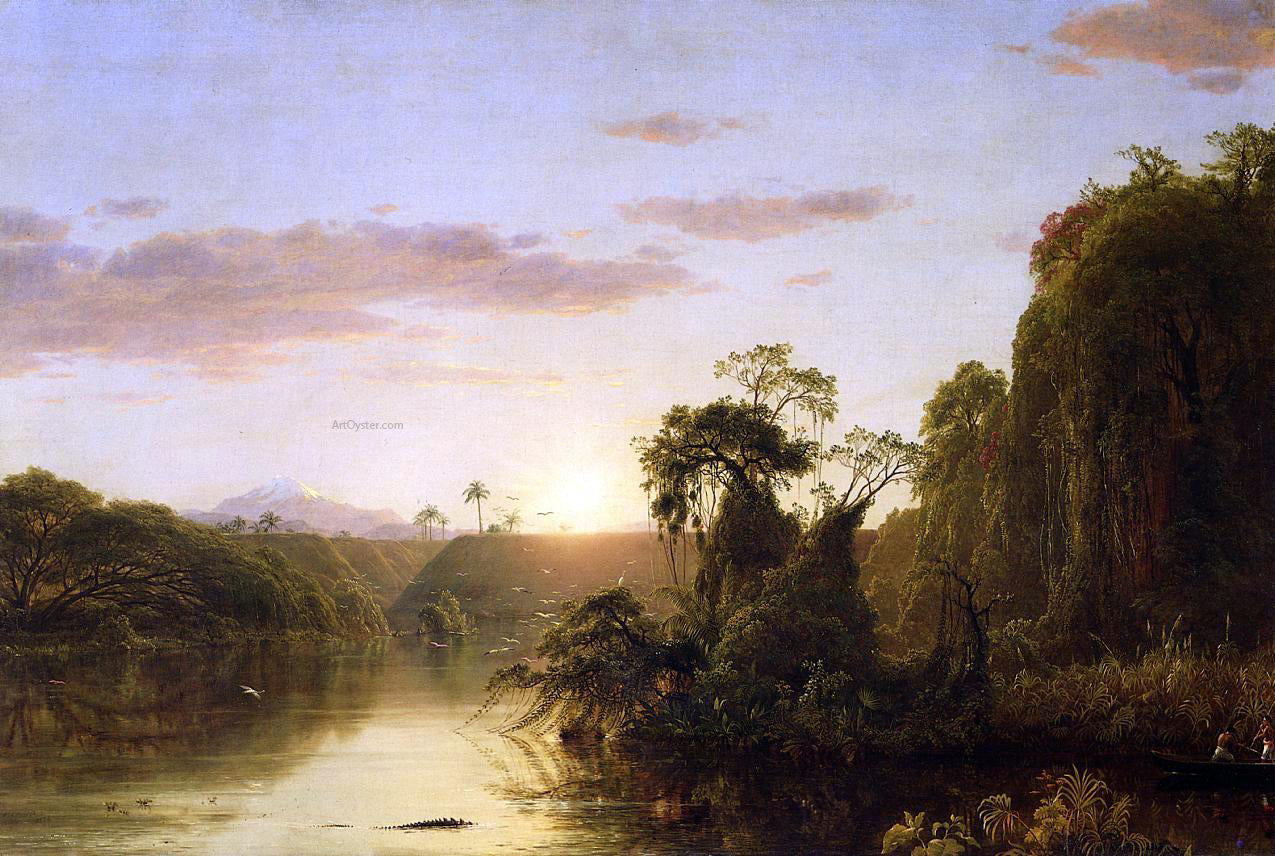  Frederic Edwin Church La Magdalena (also known as Scene on the Magdalena) - Hand Painted Oil Painting