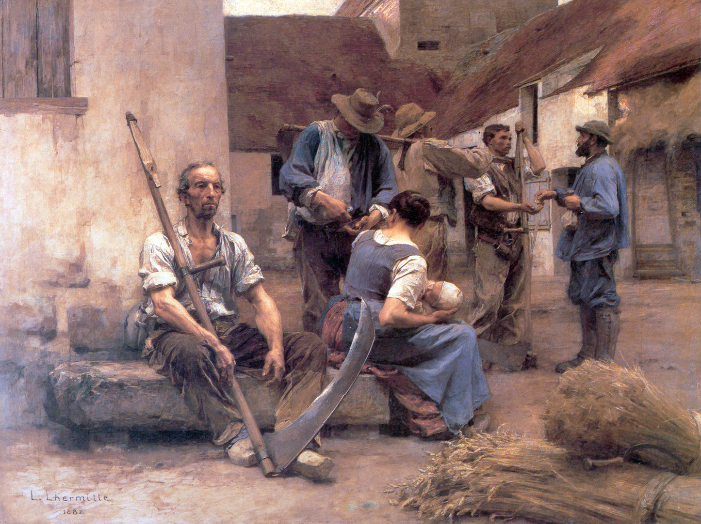  Leon Augustin L'hermitte) La Paye des Moissonneurs - Hand Painted Oil Painting