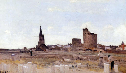  Jean-Baptiste-Camille Corot La Rochelle - Quarry near the Port Entrance - Hand Painted Oil Painting
