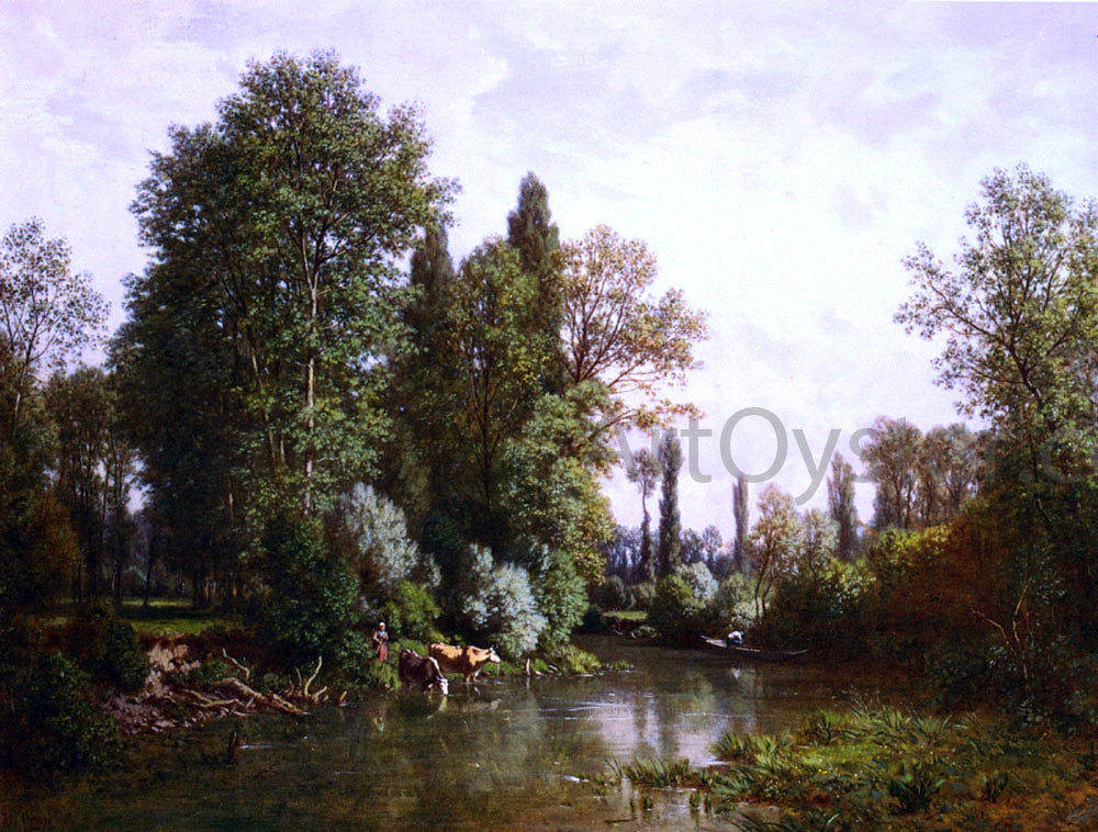  Louis Hector Pron La Seine - Hand Painted Oil Painting