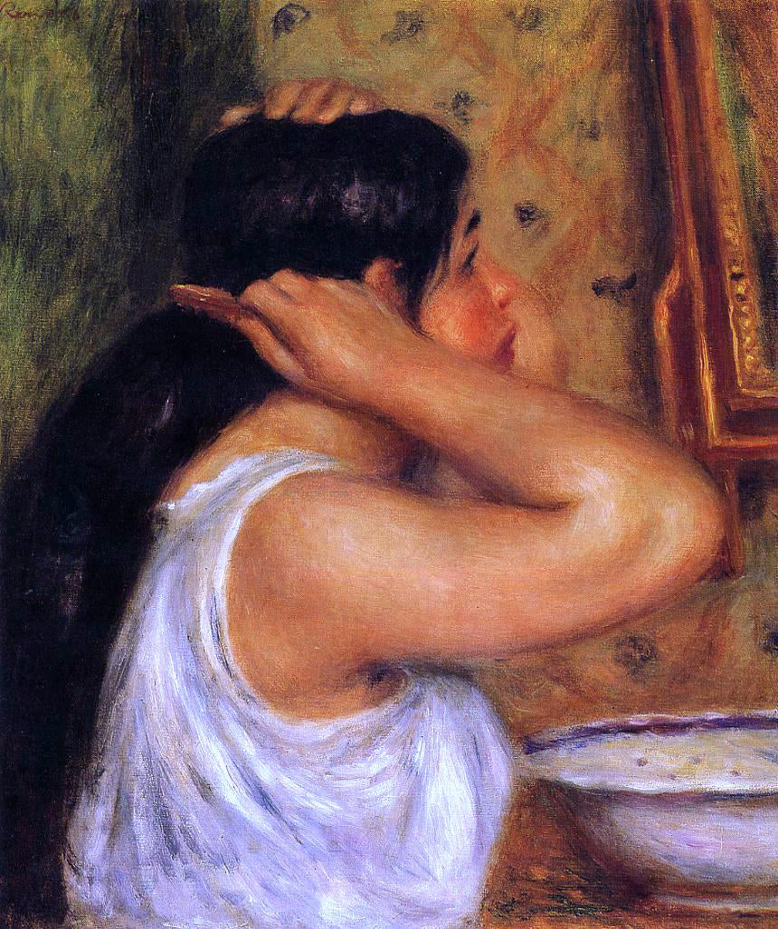  Pierre Auguste Renoir La Toilette - Woman Combing Her Hair - Hand Painted Oil Painting