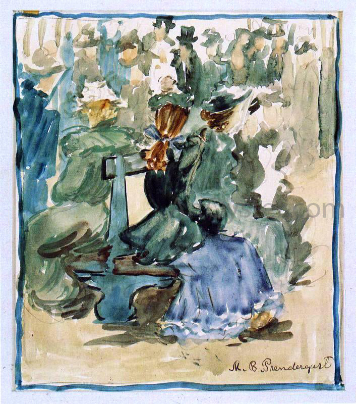  Maurice Prendergast Ladies Seated on a Bench (also known as Ladies in the Park) - Hand Painted Oil Painting