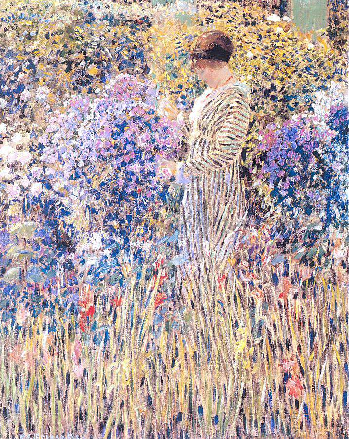  Frederick Carl Frieseke A Lady in a Garden - Hand Painted Oil Painting