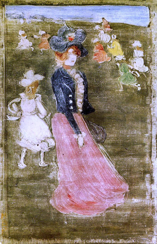  Maurice Prendergast Lady in a Pink Skirt - Hand Painted Oil Painting