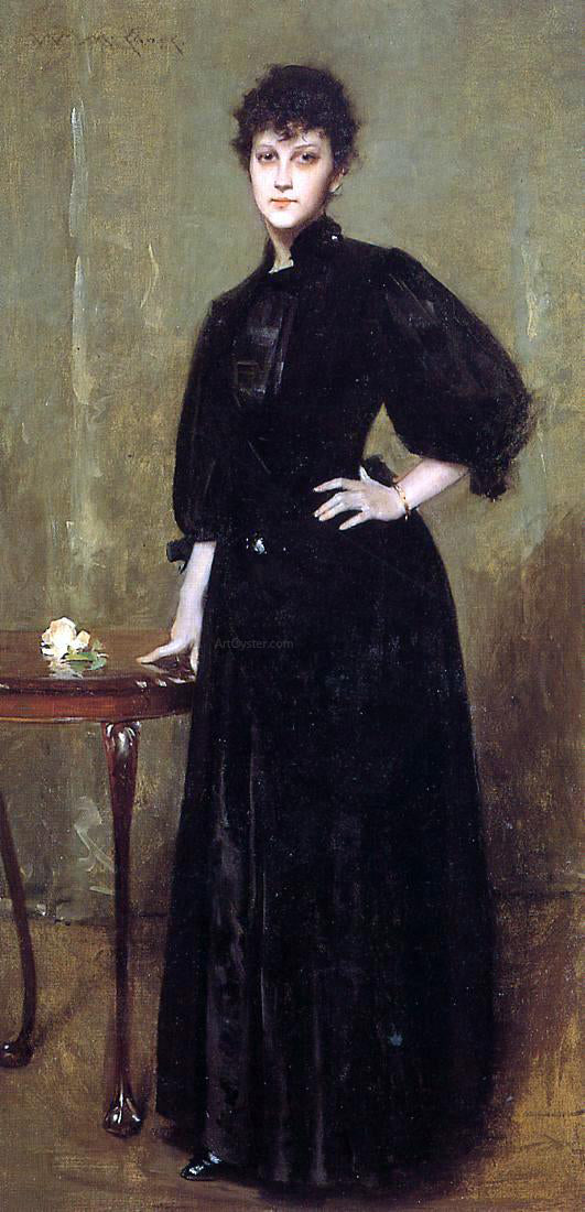 William Merritt Chase Lady in Black (also known as Mrs. Leslie Cotton) - Hand Painted Oil Painting