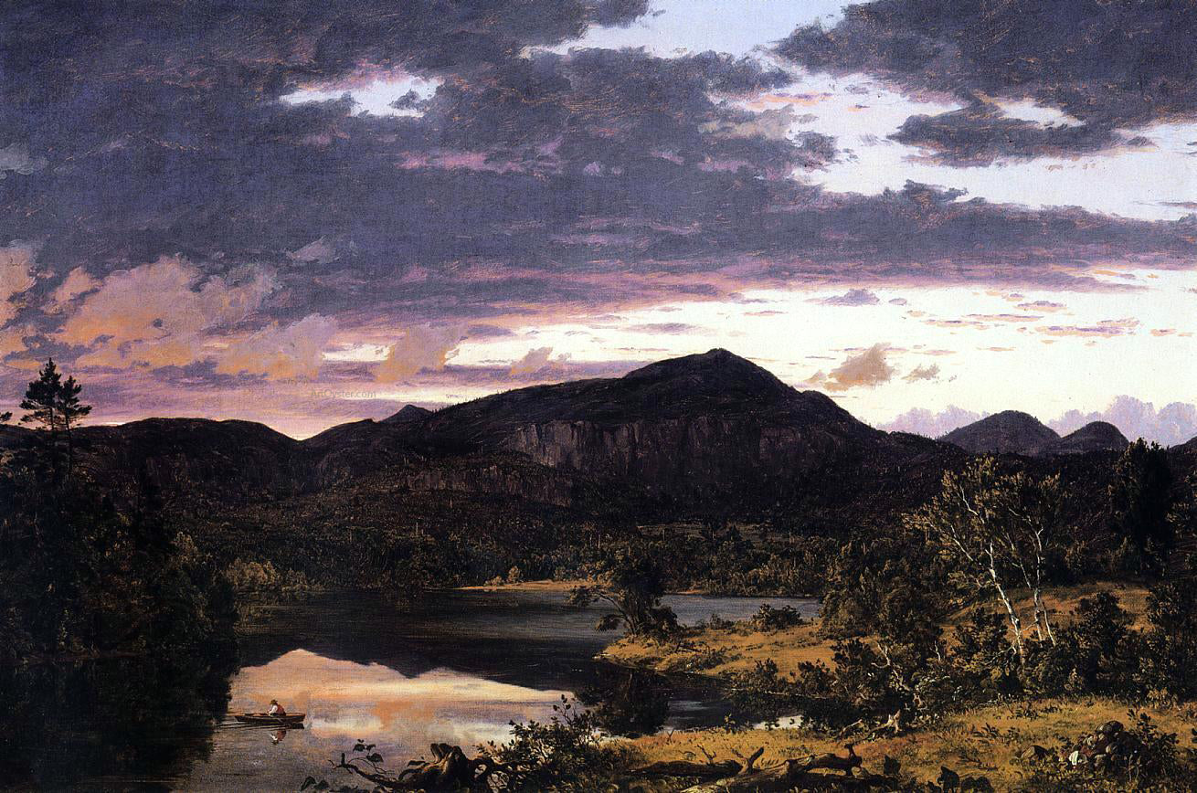  Frederic Edwin Church Lake Scene in Mount Desert - Hand Painted Oil Painting