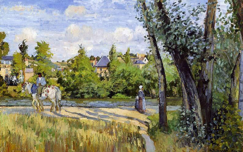  Camille Pissarro Landscape, Bright Sunlight, Pontoise - Hand Painted Oil Painting