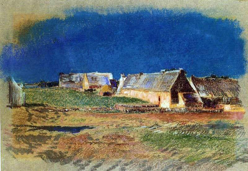  Odilon Redon Landscape in Brittany, Peyrelebade - Hand Painted Oil Painting