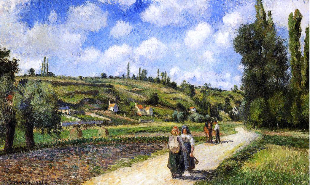  Camille Pissarro Landscape near Pontoise, the Auvers Road - Hand Painted Oil Painting