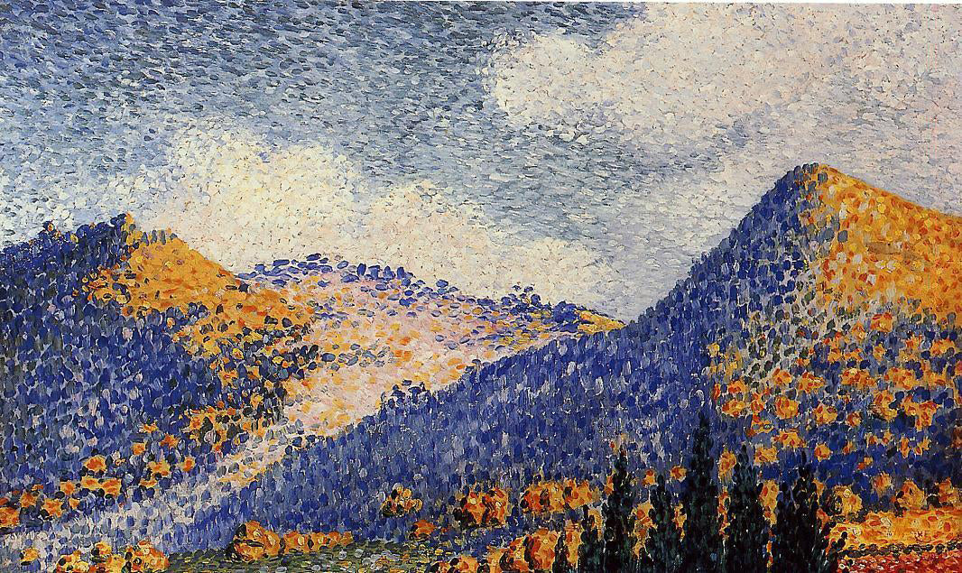  Henri Edmond Cross Landscape, the Little Maresque Mountains - Hand Painted Oil Painting