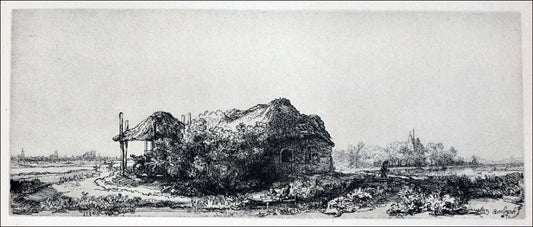  Rembrandt Van Rijn The Landscape with a Canal and Swan - Hand Painted Oil Painting