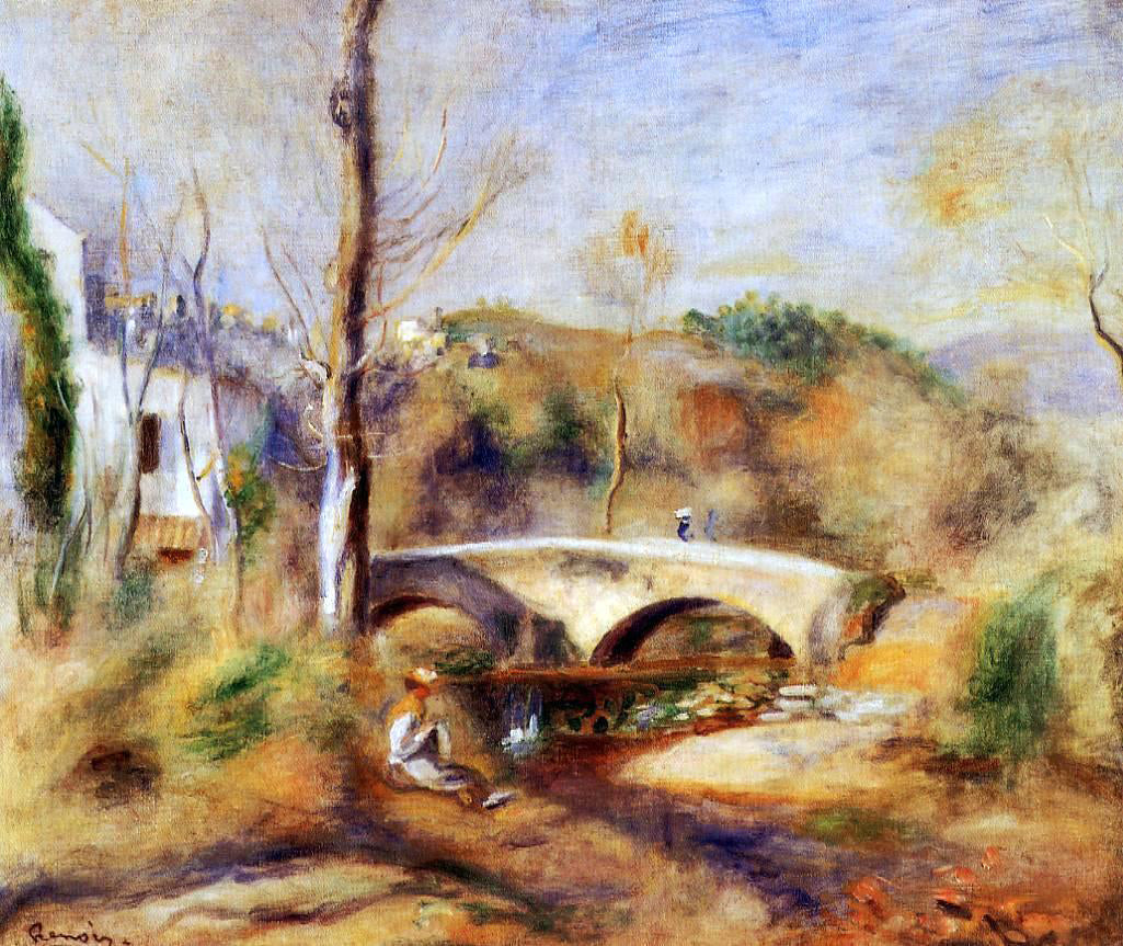  Pierre Auguste Renoir Landscape with Bridge - Hand Painted Oil Painting