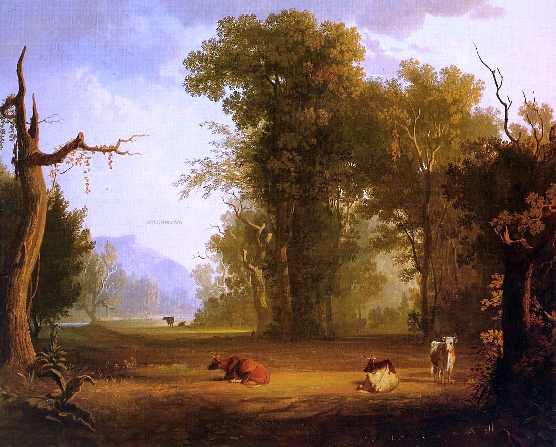  George Caleb Bingham Landscape with Cattle - Hand Painted Oil Painting