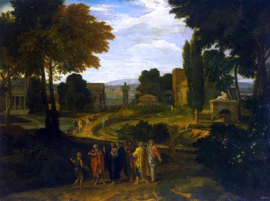  Francisque Millet Landscape with Christ and His Disciples - Hand Painted Oil Painting