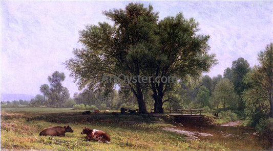  Aaron Draper Shattuck Landscape with Cows - Hand Painted Oil Painting