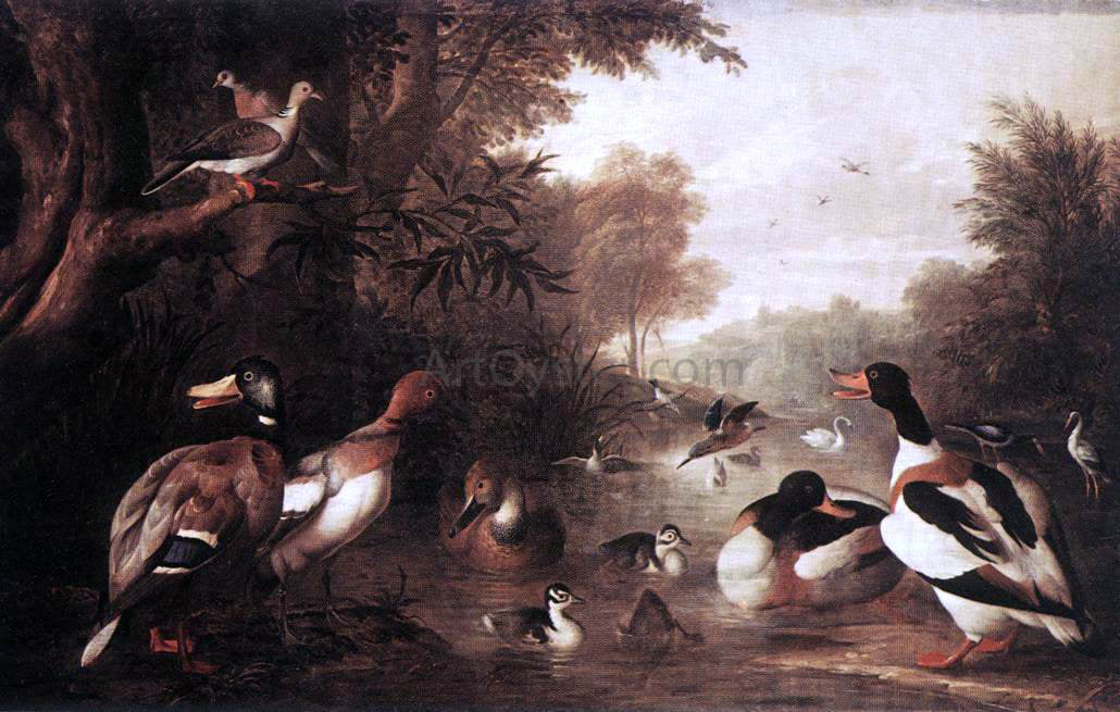  Jakab Bogdany Landscape with Ducks - Hand Painted Oil Painting