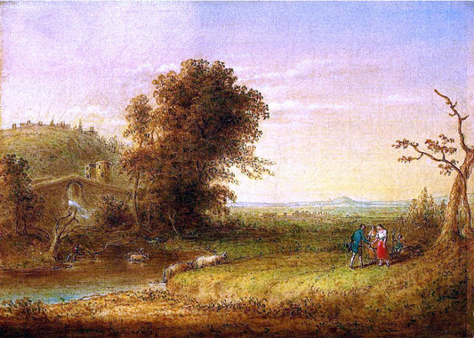  John Quidor Landscape with Figures - Hand Painted Oil Painting