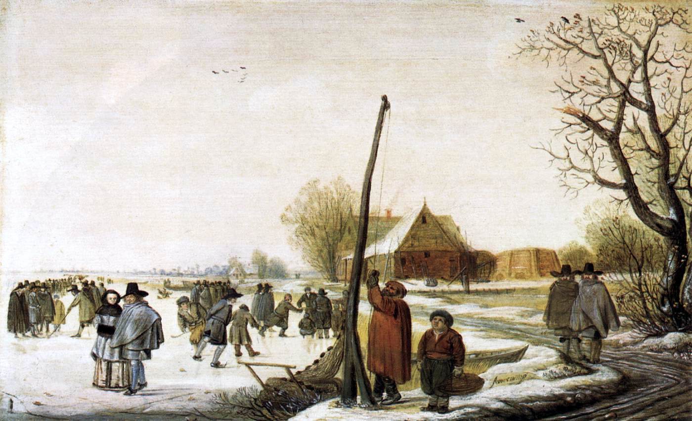  Barend Avercamp Landscape with Frozen River - Hand Painted Oil Painting