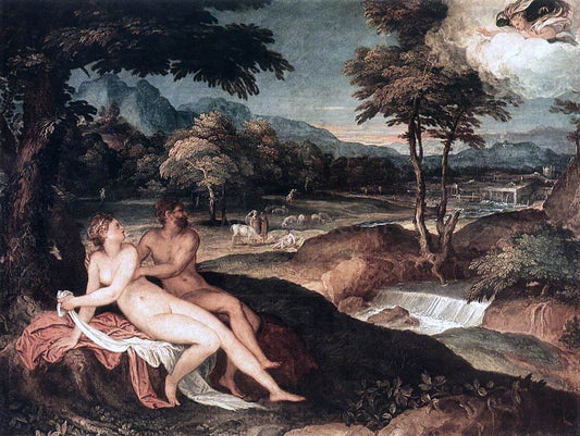  Lambert Sustris Landscape with Jupiter and Io - Hand Painted Oil Painting