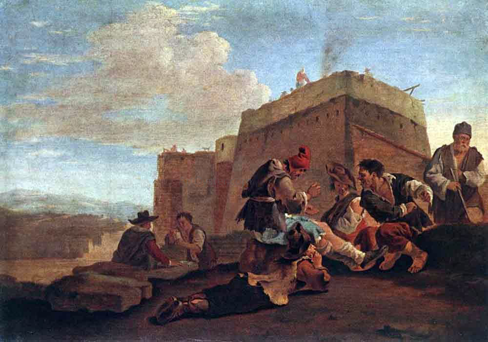  Pieter Van Laer Landscape with Morra Players - Hand Painted Oil Painting