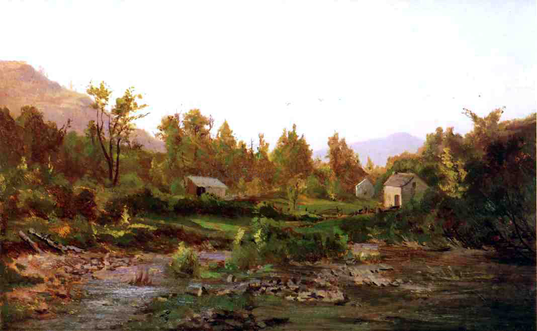  Thomas Worthington Whittredge Landscape with Trees and Cattle - Hand Painted Oil Painting