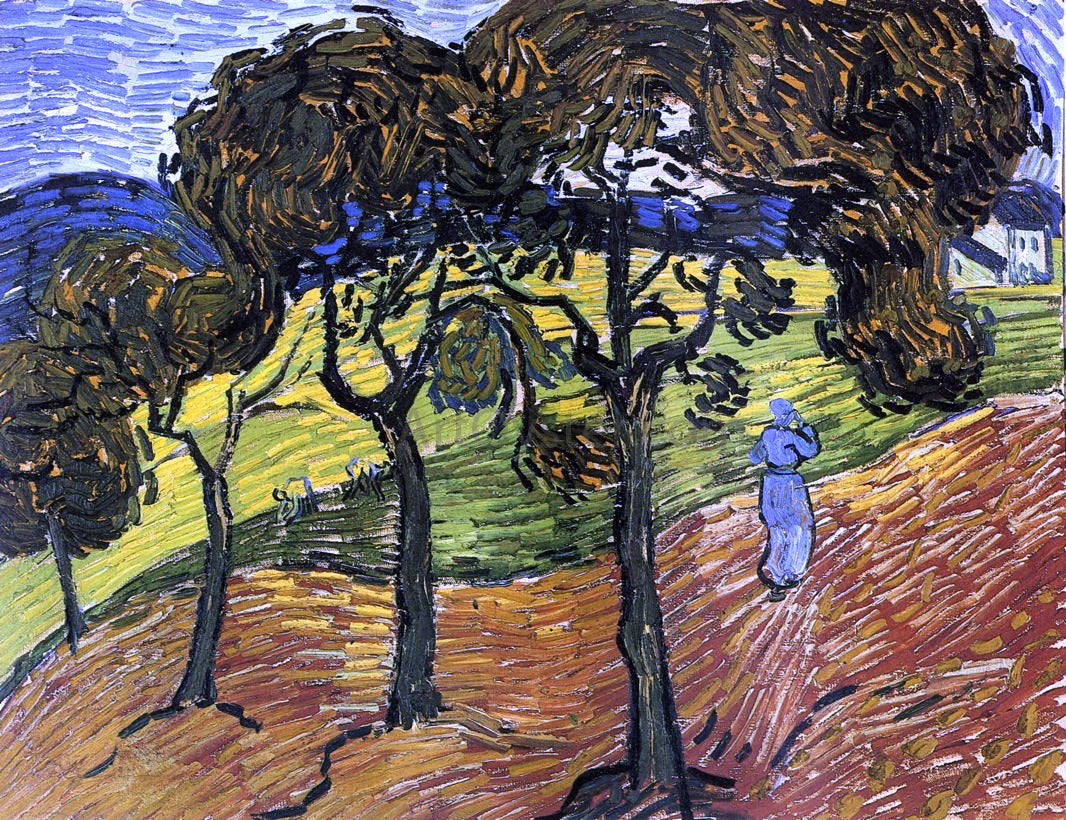  Vincent Van Gogh Landscape with Trees and Figures - Hand Painted Oil Painting