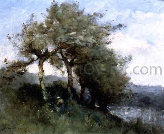 Paul Desire Trouillebert Landscape with Woman - Hand Painted Oil Painting