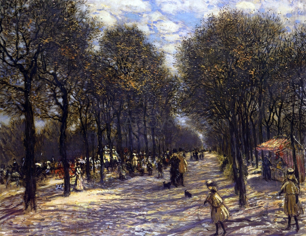  Jean-Francois Raffaelli Lane of Trees on the Champs-Elysees - Hand Painted Oil Painting