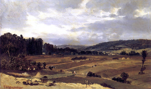  Theodore Rousseau Lanscape with Farmland - Hand Painted Oil Painting