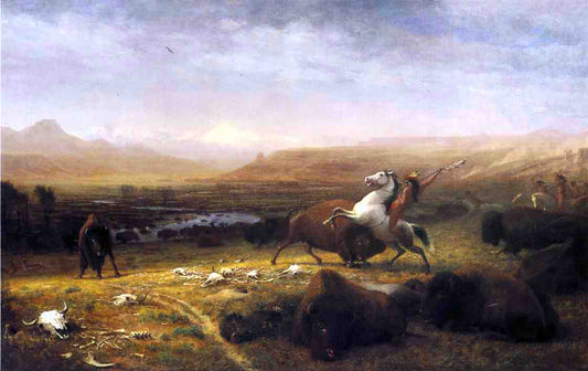  Alfred Jacob Miller Last of the Buffalo - Hand Painted Oil Painting