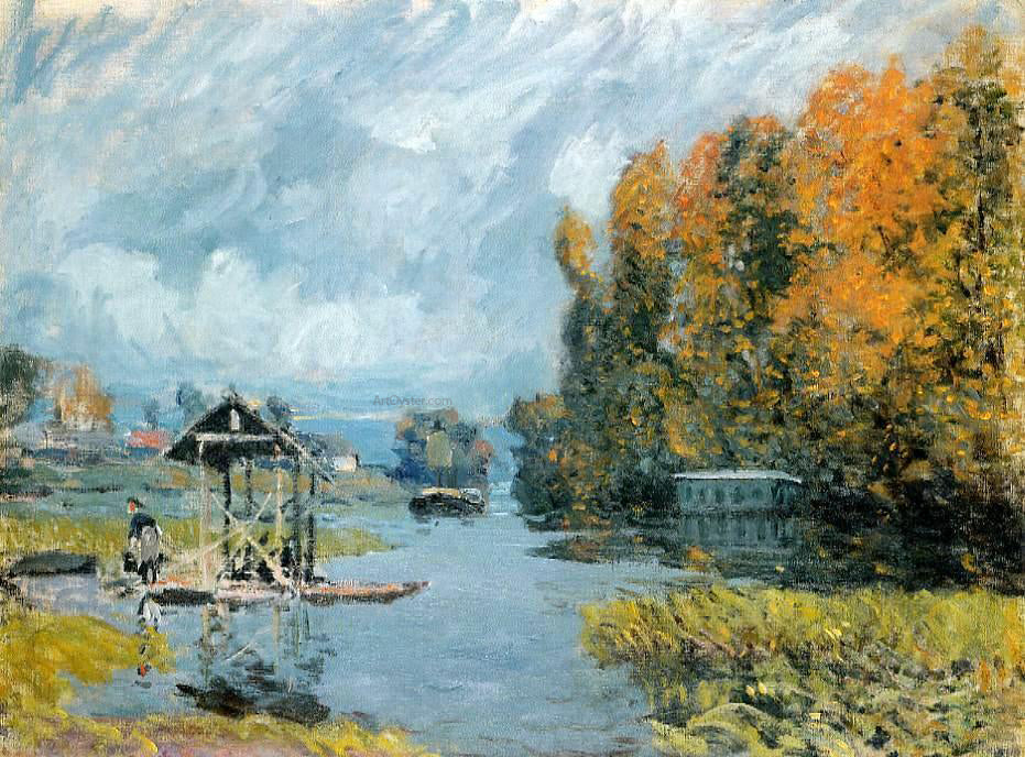  Alfred Sisley Laundry Houses at Bougival - Hand Painted Oil Painting