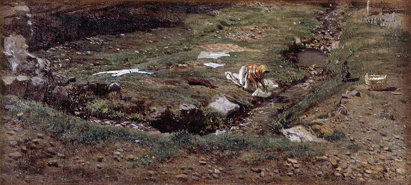  Antonio Munoz Degrain Lavandera, Alrededores de Valencia - Hand Painted Oil Painting