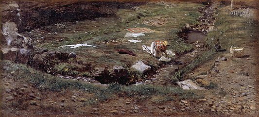  Antonio Munoz Degrain Lavandera, Alrededores de Valencia - Hand Painted Oil Painting