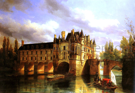  Pierre Justin Ouvrie Le Chateau de Chenonceau - Hand Painted Oil Painting