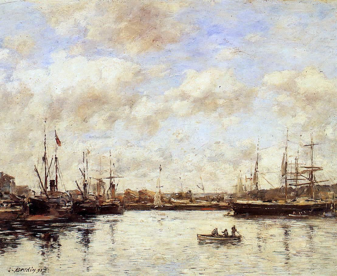  Eugene-Louis Boudin Le Havre, a Basin - Hand Painted Oil Painting